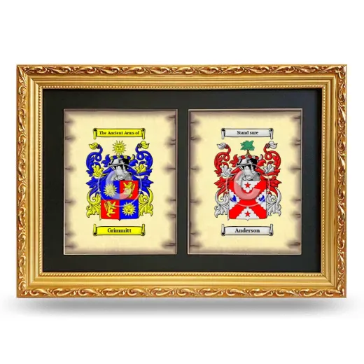 Double Coat of Arms Framed - Gold