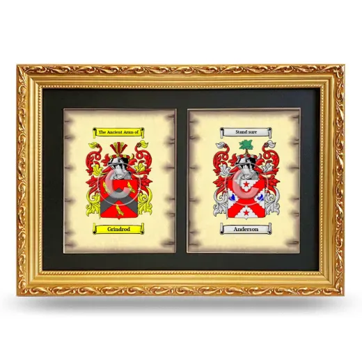 Double Coat of Arms Framed - Gold