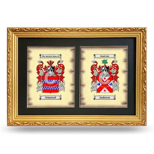 Double Coat of Arms Framed - Gold