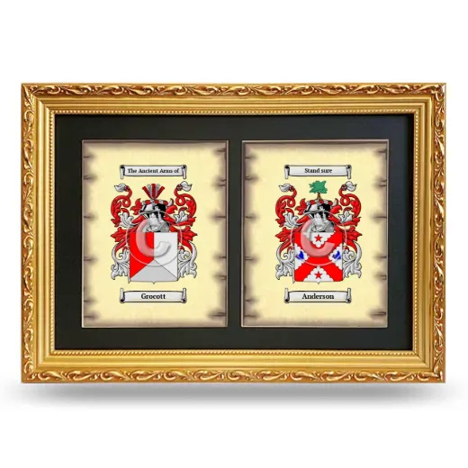 Double Coat of Arms Framed - Gold