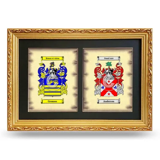 Double Coat of Arms Framed - Gold