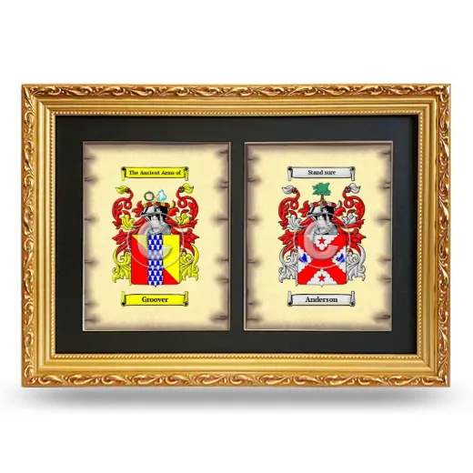 Double Coat of Arms Framed - Gold
