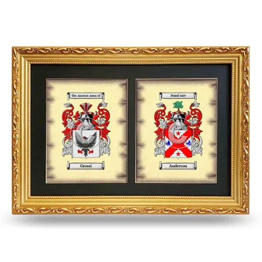 Double Coat of Arms Framed - Gold