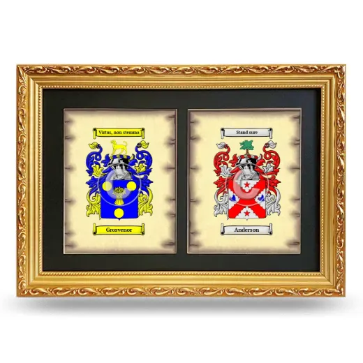 Double Coat of Arms Framed - Gold