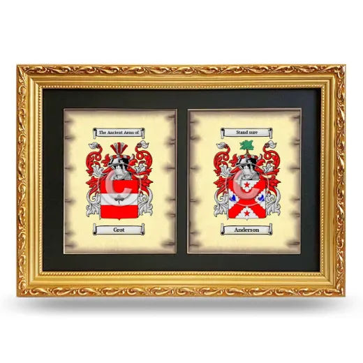 Double Coat of Arms Framed - Gold