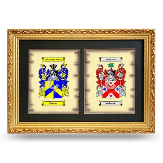Double Coat of Arms Framed - Gold