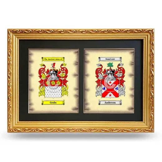 Double Coat of Arms Framed - Gold