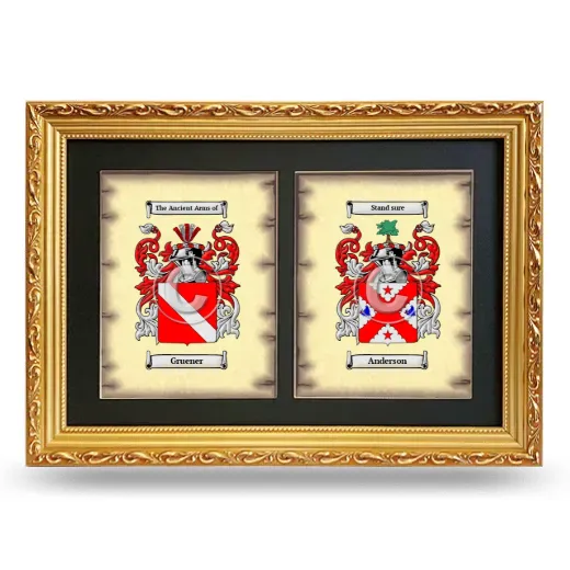 Double Coat of Arms Framed - Gold