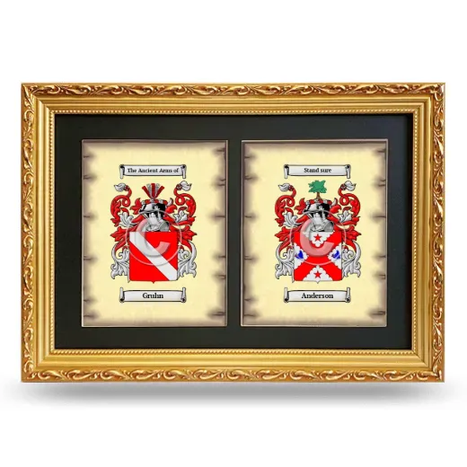 Double Coat of Arms Framed - Gold