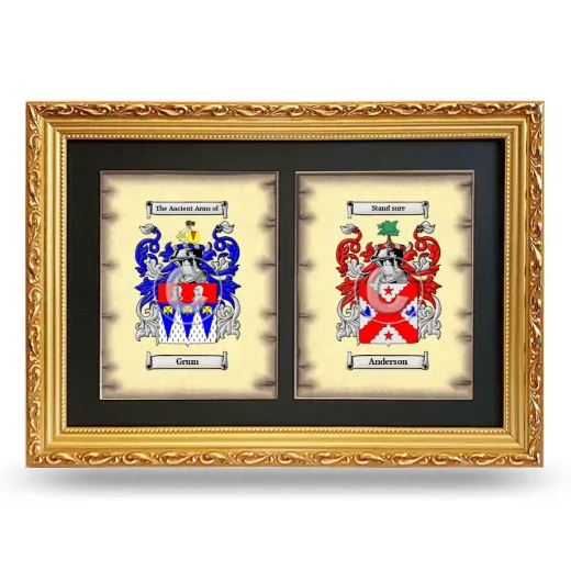 Double Coat of Arms Framed - Gold