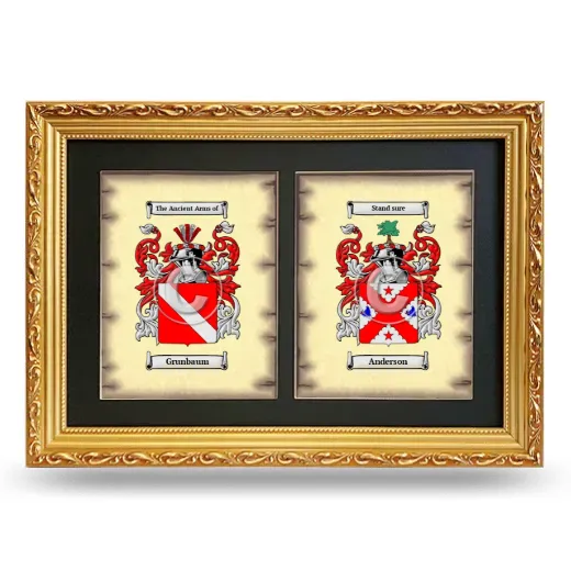 Double Coat of Arms Framed - Gold