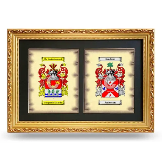 Double Coat of Arms Framed - Gold