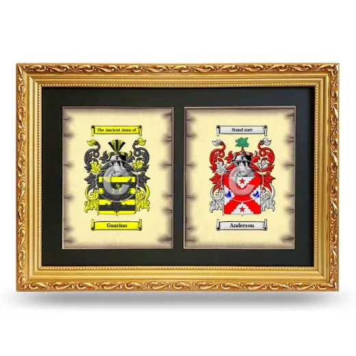 Double Coat of Arms Framed - Gold