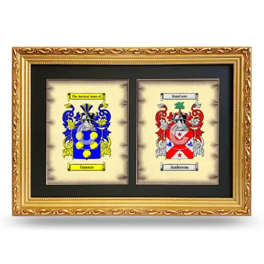 Double Coat of Arms Framed - Gold