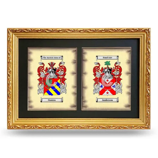 Double Coat of Arms Framed - Gold