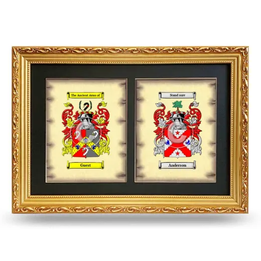 Double Coat of Arms Framed - Gold