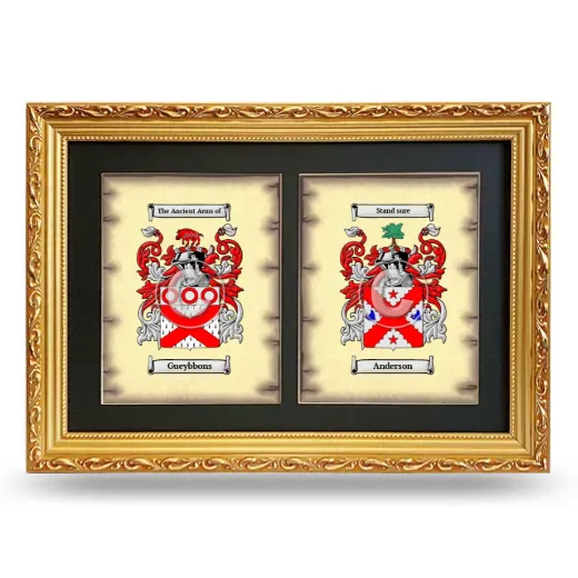 Double Coat of Arms Framed - Gold