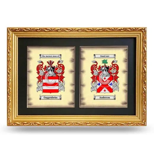 Double Coat of Arms Framed - Gold