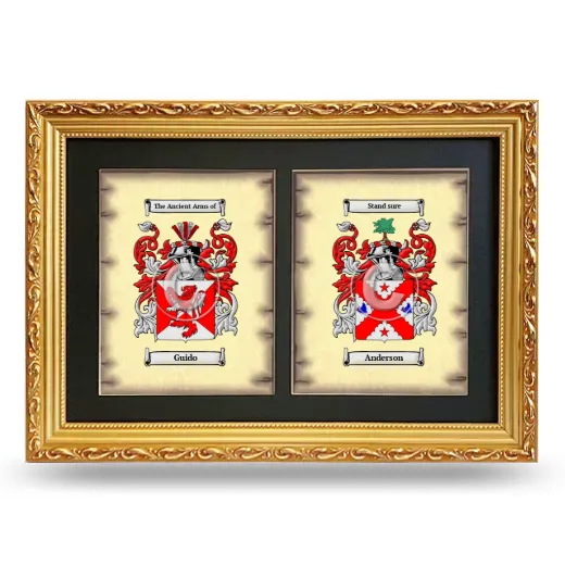 Double Coat of Arms Framed - Gold
