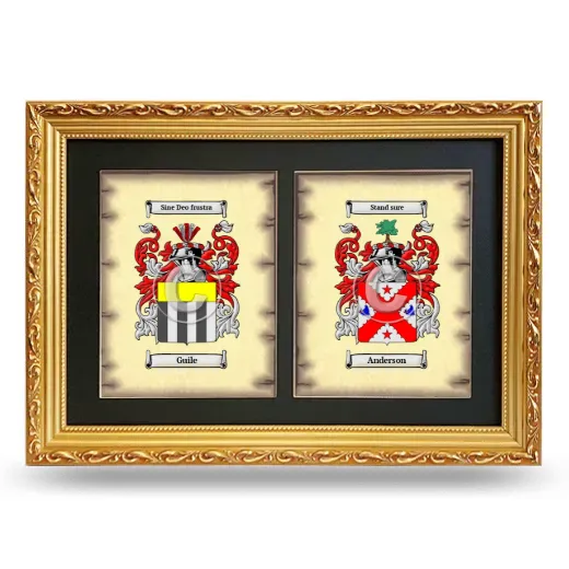 Double Coat of Arms Framed - Gold