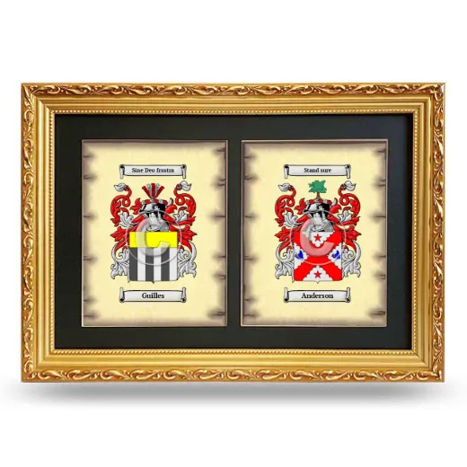 Double Coat of Arms Framed - Gold