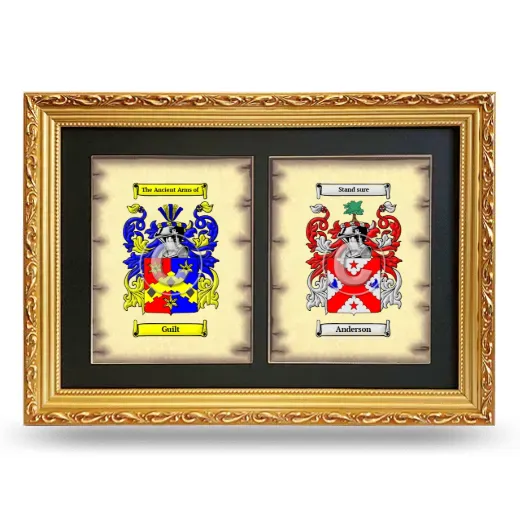 Double Coat of Arms Framed - Gold