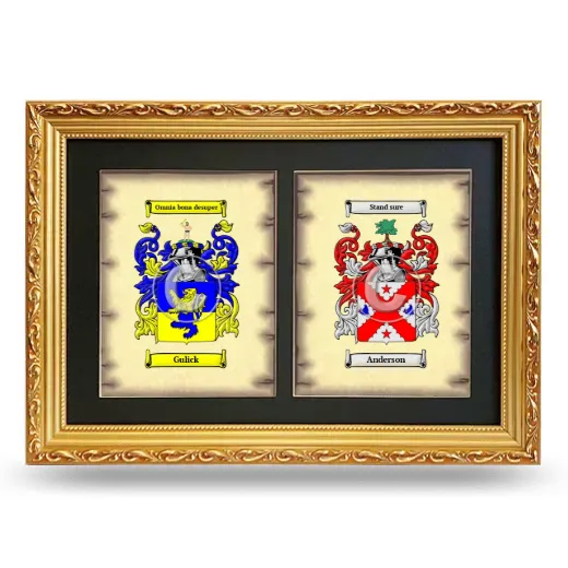 Double Coat of Arms Framed - Gold