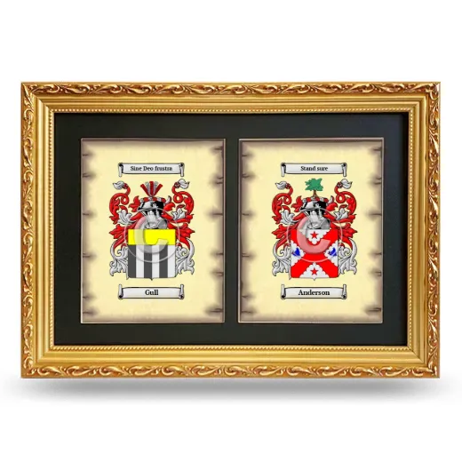 Double Coat of Arms Framed - Gold