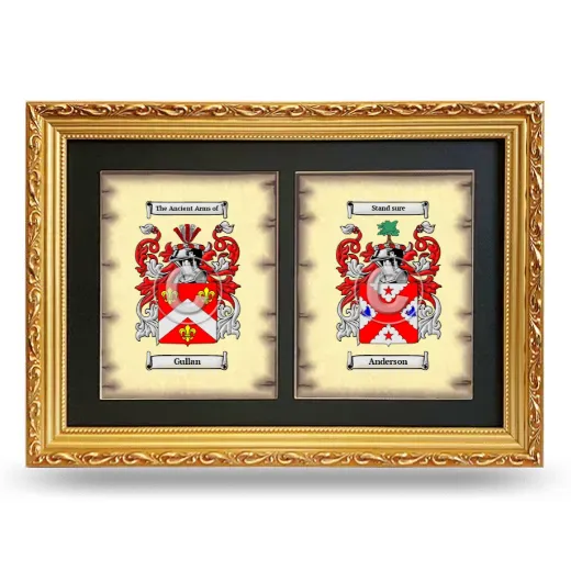 Double Coat of Arms Framed - Gold