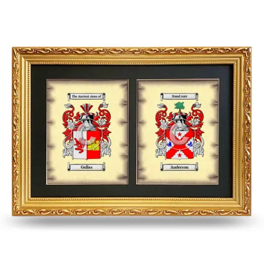 Double Coat of Arms Framed - Gold
