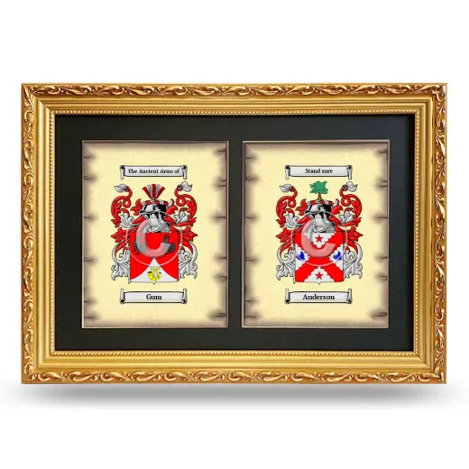 Double Coat of Arms Framed - Gold