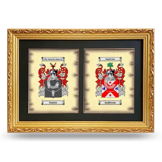 Double Coat of Arms Framed - Gold