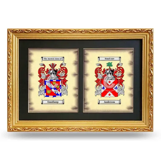 Double Coat of Arms Framed - Gold