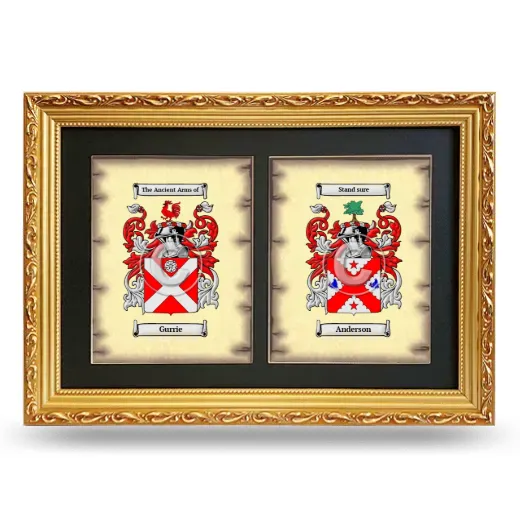 Double Coat of Arms Framed - Gold