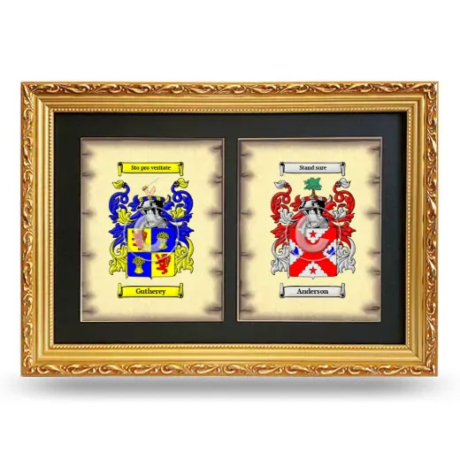 Double Coat of Arms Framed - Gold