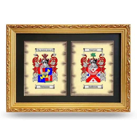 Double Coat of Arms Framed - Gold