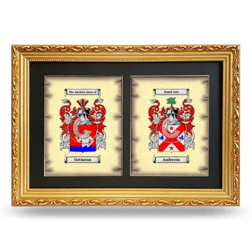 Double Coat of Arms Framed - Gold