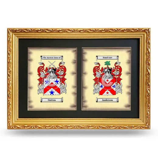 Double Coat of Arms Framed - Gold