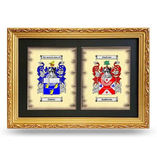 Double Coat of Arms Framed - Gold