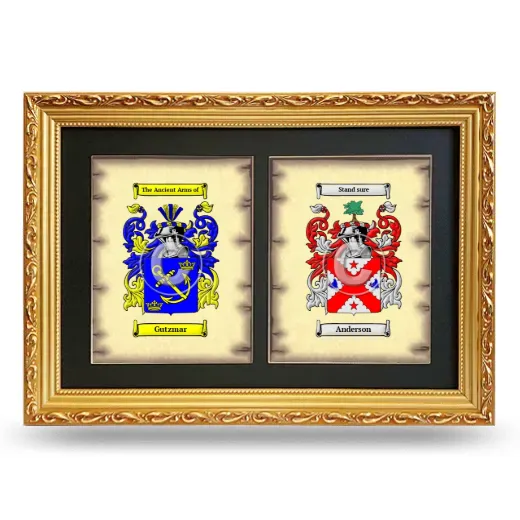 Double Coat of Arms Framed - Gold