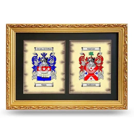 Double Coat of Arms Framed - Gold