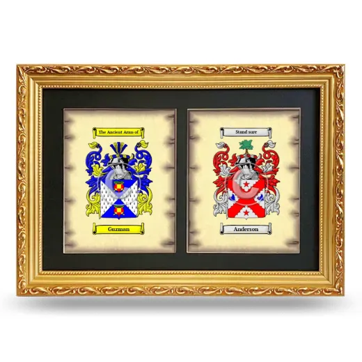 Double Coat of Arms Framed - Gold