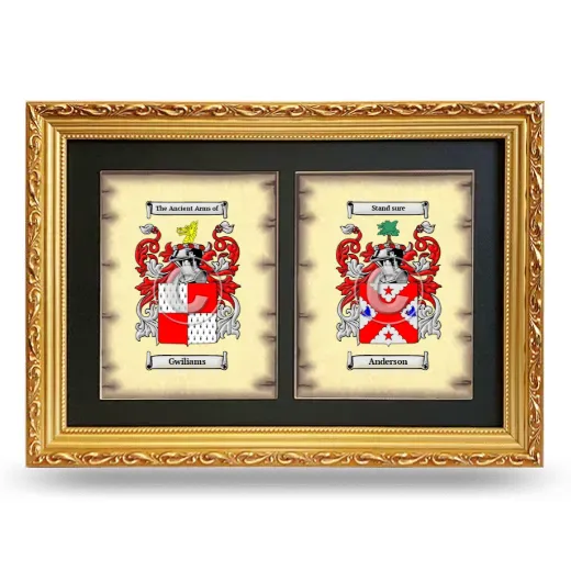 Double Coat of Arms Framed - Gold