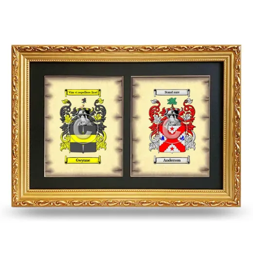 Double Coat of Arms Framed - Gold