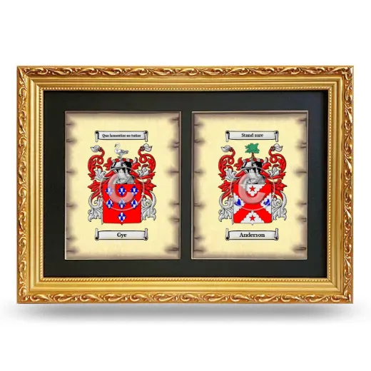 Double Coat of Arms Framed - Gold