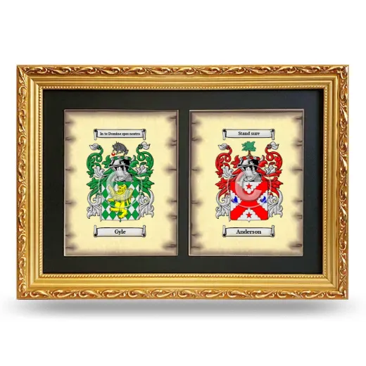 Double Coat of Arms Framed - Gold