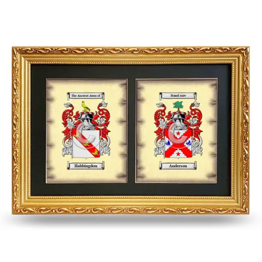 Double Coat of Arms Framed - Gold