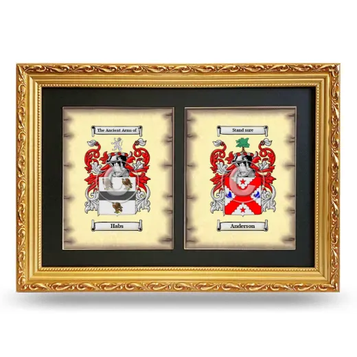 Double Coat of Arms Framed - Gold
