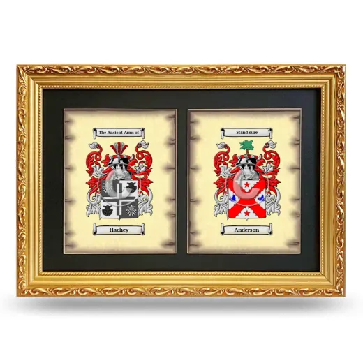 Double Coat of Arms Framed - Gold