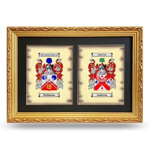 Double Coat of Arms Framed - Gold
